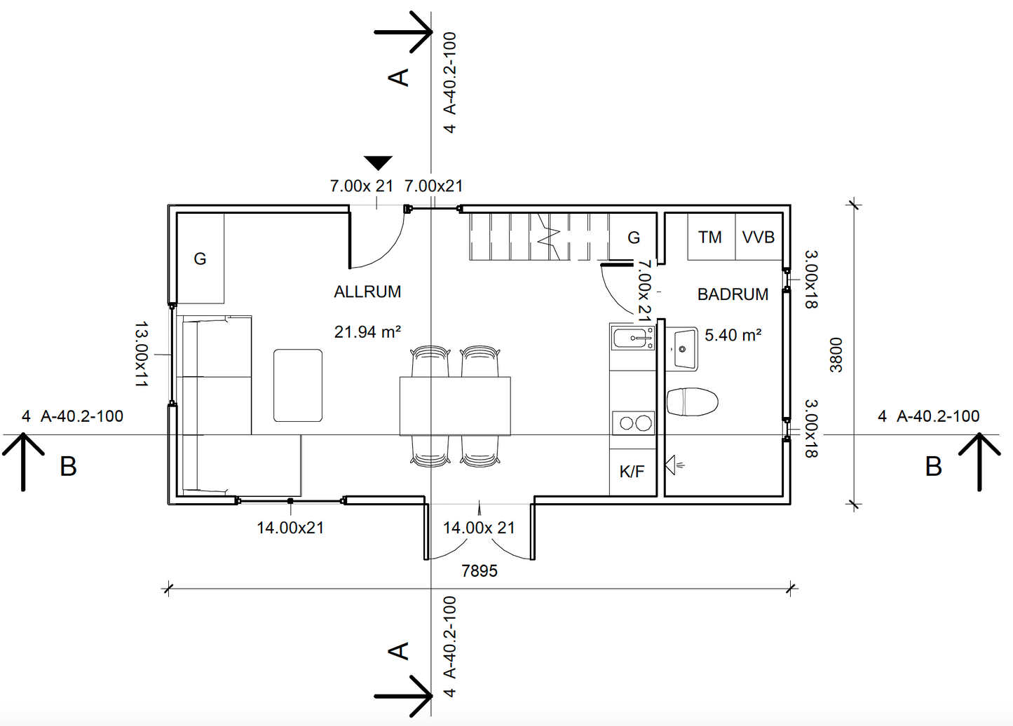 Attefallshus Katrina 30m2 med loft - färdigmonterat, isolerat skalhus